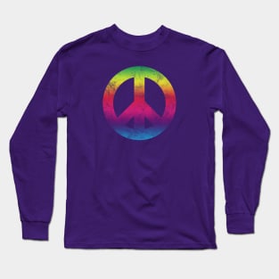 RETRO RAINBOW PEACE SIGN Long Sleeve T-Shirt